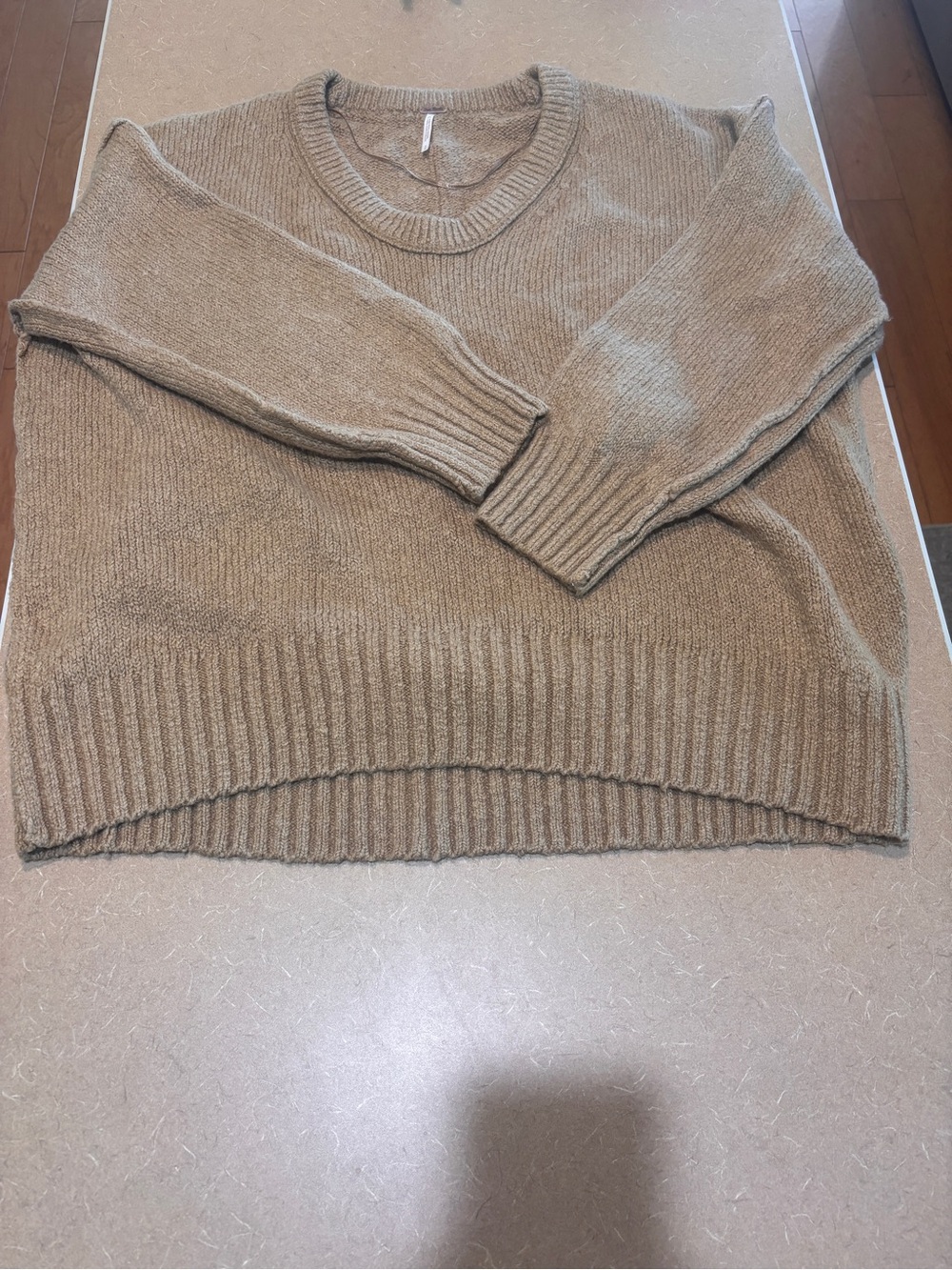 Free People Oversized Camel Sweater - Small